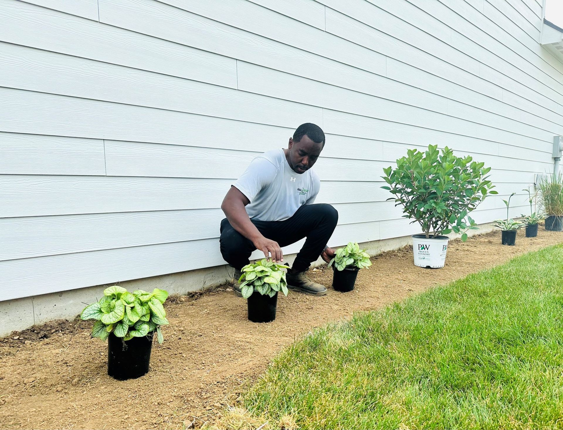 Owner Mike planting in Plainfield Indiana